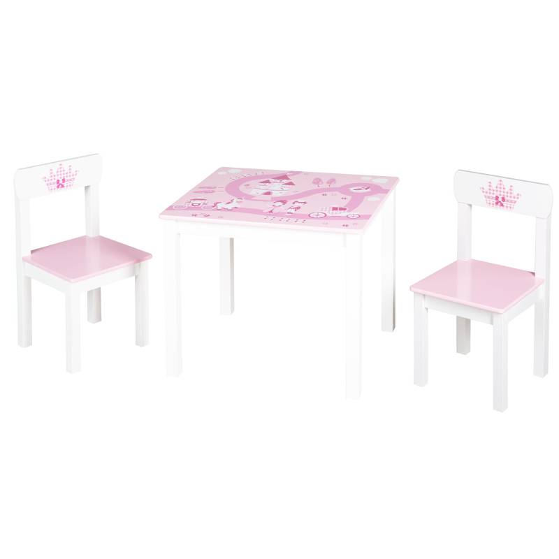 roba Kindersitzgruppe 'Krone', 2 Kinderstühlen & 1 Tisch, mit Prinzessin/Schloß/Einhorn, rosa roba Kindersitzgruppe 'Krone', 2 Kinderstühlen & 1 Tisch, mit Prinzessin/Schloß/Einhorn, rosa von roba