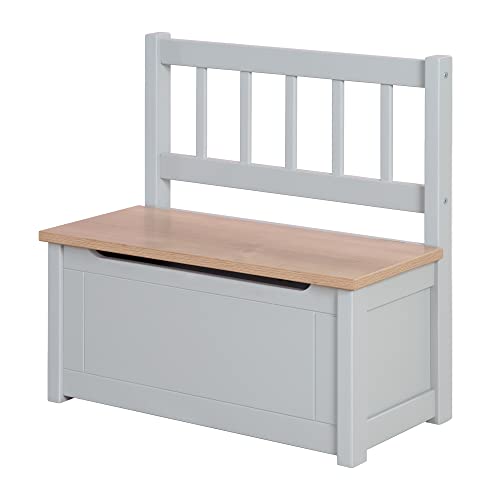 roba Kindertruhenbank Woody - Spielzeugtruhe in Holz Natur & Taupe lackiert - Kinderbank mit Deckelbremse & beschichteter Oberfläche roba Kindertruhenbank Woody - Spielzeugtruhe in Holz Natur & Taupe lackiert - Kinderbank mit Deckelbremse & beschichteter Oberfläche von roba