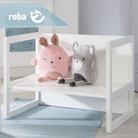 roba Sitzbank im Landhausstil, weiß, durch Drehen in 2 Sitzhöhen oder als Kindertisch verwendbar von roba