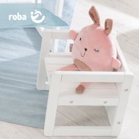 Sitzhocker für Kinder im Landhausstil, Wendehocker mit 3 Sitzhöhen, weiß von roba