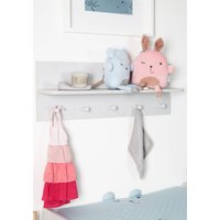 roba Wandgarderobe 'Maren 2', Wandregal im Baby- & Kinderzimmer, 1 Ablage, 5 Haken, Lichtgrau, Weiß von roba