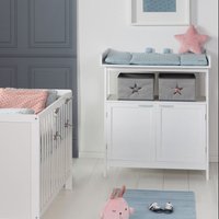 Wickelkommode 'Hamburg' mit Wickelansatz, 2 Türen, 2 Boxen & Wandbefestigung, Wickelhöhe 92 cm von roba