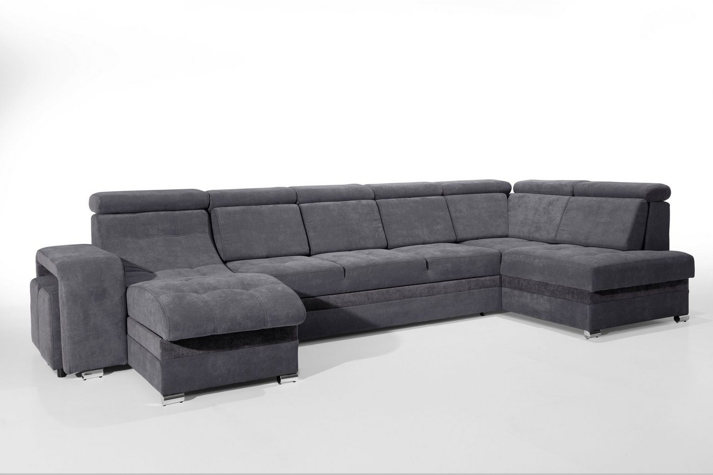 robin Big-Sofa L-Form Ecksofa: Schlaffunktion, 2 Bettkästen, 7 Kopfstützen von robin