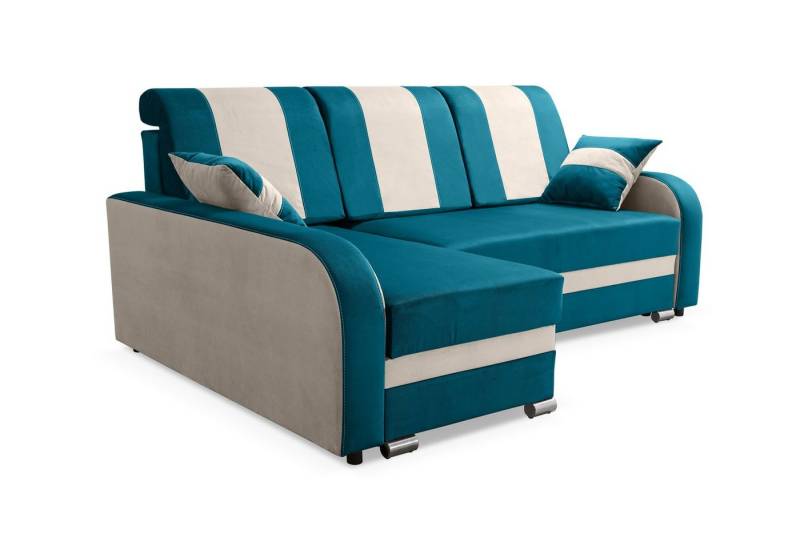 robin Ecksofa BARI Eckcouch mit Schlaffunktion mit Kissen L-Form Wohnlandschaft von robin