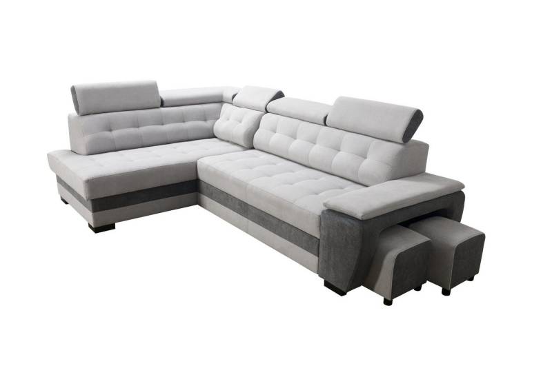 robin Ecksofa Grand Ecksofa mit Bettfunktion Kopfstützen Schlafsofa mit Bettkasten von robin