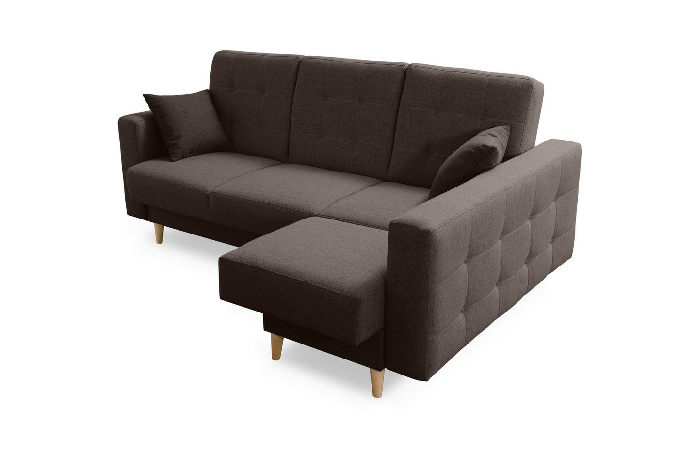 robin Ecksofa Hilton Schlafsofa mit Bettkasten 2 Kissen Sofa L-Form Funktionssofa von robin