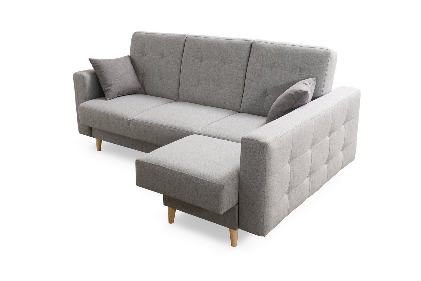 robin Ecksofa Hilton Schlafsofa mit Bettkasten 2 Kissen Sofa L-Form Funktionssofa von robin