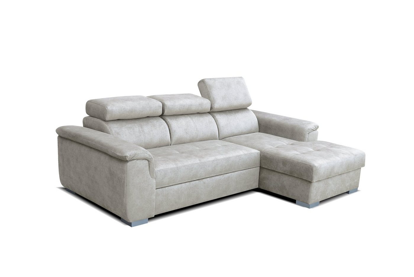 robin Ecksofa Silver L-förmiges Sofa mit Schlaffunktion Bettkasten Modulares Sofa von robin