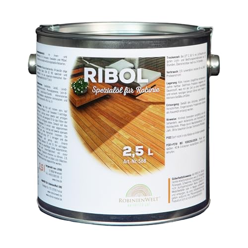 RIBOL Holzschutz-Öl Farbe: "SESAM" für Harthölzer (z.B. Robinie, Eiche, Teak u.v.m.), Nr. 569-1125-250, 2,5 Liter (für max. 55qm) von robinienwelt