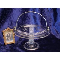 Antike Eapg Muster Glas Getäfelt Finecut Pedestal Compote von robinseggbleunest