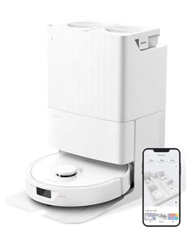 roborock Q Revo Saug- & Wischroboter mit Absaugstation (Saugleistung 5500Pa, 180min Akkulaufzeit, 350ml Staub-/80ml Wassertank, 200 UpM rotierende Mop-Pads, App-/Sprachsteuerung), Weiß von roborock