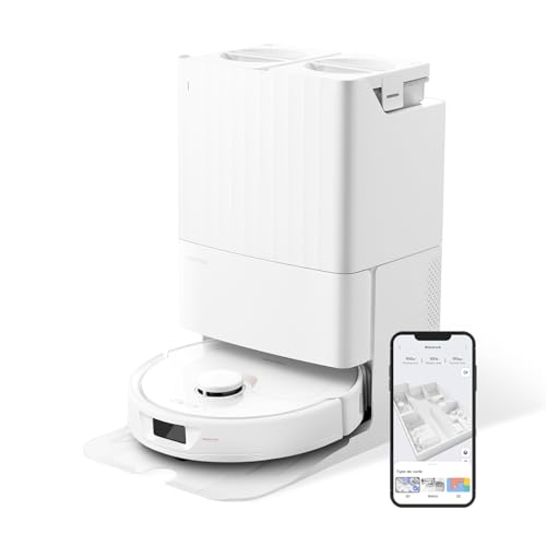 roborock Qrevo Saugroboter mit Wischfunktion, 5500Pa Saugkraft, 3D-Kartierung, Doppeldrehmopps Wischroboter automatische Wasser-Befüllung, Entleerung, Staubbeutel-Entleerung, Reinigung(Weiß) von roborock