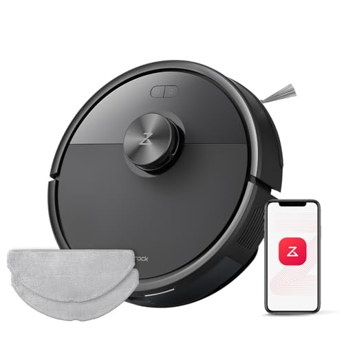roborock Q7 M5-Set Saugroboter mit Wischfunktion, 10.000Pa Saugkraft, Dual Anti-Tangle-System, 150Min Laufzeit, LiDAR Navigation, Staubsauger Roboter für Teppich, Tierhaare, APP Steuerung (Schwarz) von roborock