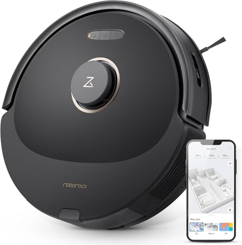 roborock Q8 Max Saugroboter mit DuoRoller-Bürste, 5500Pa Saugkraft, 470mL Staubbehälter, 350mL Wassertank, Staubsauger Wischroboter PreciSense-LiDAR-Navigation (Schwarz) (Generalüberholt) von roborock