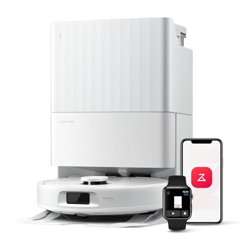roborock Qrevo Serie Saugroboter mit Wischfunktion&Hebarem Wischmopp, 8000Pa Saugkraft(verbessert von Qrevo S), Anti-Verfilzungs-Seitenbürste, Hindernisvermeidung, All-in-One Dock, Weiß(QV 35A) von roborock