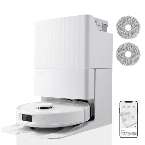 roborock Qrevo Pro Set Saugroboter mit Wischfunktion&Hebarem Wischmopp, 7000Pa, FlexiArm Design™ Kantenreinigung, 60 °C Heißwasser-Moppwäsche, zusätzlich 2 Wischmops, Roboterstaubsauger-Set(Weiß) von roborock
