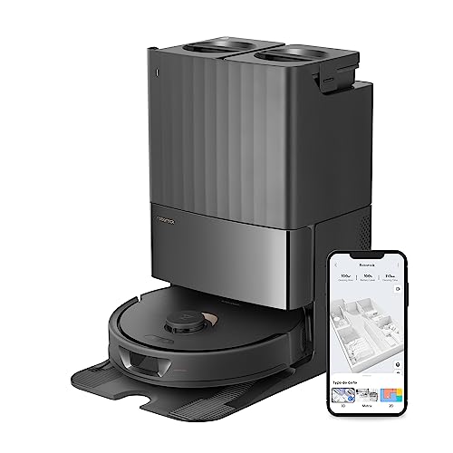 roborock Qrevo Saugroboter mit Wischfunktion, 5500Pa Saugkraft, 3D-Kartierung, Doppeldrehmopps Wischroboter-Schwarz (Generalüberholt) von roborock