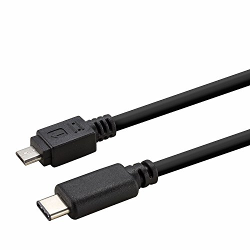 rocabo 1279 1m USB 3.1 auf Micro-USB 2.0 Kabel – Stecker Typ C auf Typ B – Premium Datenkabel/Ladekabel 480 Mbit/s geeignet – für Festplatten, Tablets, Computer und viele mehr - Schwarz von rocabo