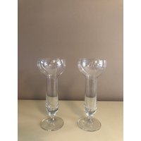 Vintage 1960Er Mcm Danish Modern Xxl Große Cocktailgläser - Klar Bauchiges Longdrink Glas Midcentury Brutalist Barware von roccocomodern