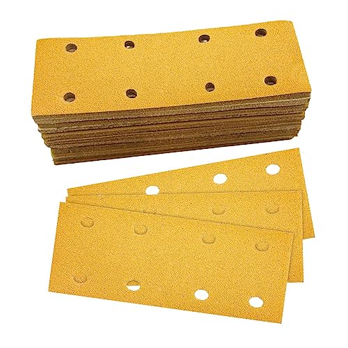 rockible 100 Blatt Klettschleifer, Staubfreies, Verstopfungshemmendes Schleifpapier, 198 X 70 Mm, 8 Löcher, Klettschleifpapier für, 120 Körnungen von rockible