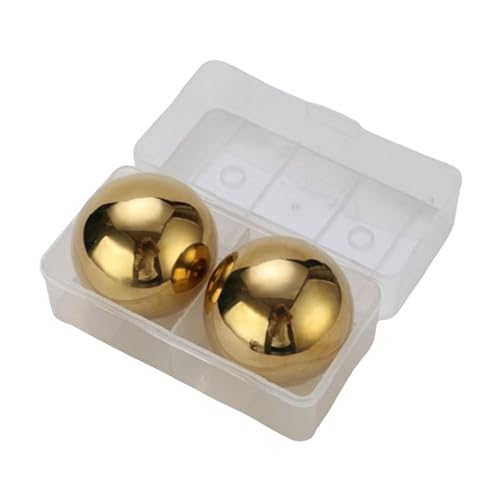 rockible 2x Eiskugeln Eiswürfel mit Aufbewahrungsbox Eiskugeln Ice Balls für Papa Vodka Männer, Gold, Durchmesser 60mm von rockible