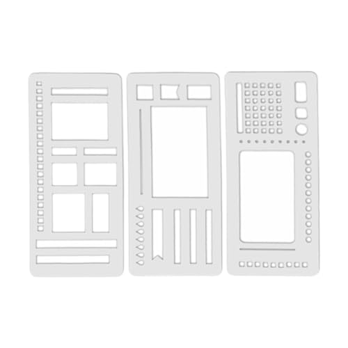rockible 3er Set Flexible Journalschablonen für Planer, Vielseitige Handgefertigte Vorlagen, Wiederverwendbare Zeichenwerkzeuge für Kalender, Style B von rockible