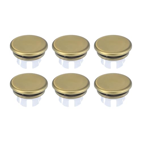 rockible 6-teiliger Überlaufring für Waschbecken, Überlaufabdeckung, rund, wiederverwendbare Ersatzkappe für Waschbeckenverkleidung, Locheinsatz für Zuhause, Gold Gebürstet rockible 6-teiliger Überlaufring für Waschbecken, Überlaufabdeckung, rund, wiederverwendbare Ersatzkappe für Waschbeckenverkleidung, Locheinsatz für Zuhause, Gold Gebürstet von rockible