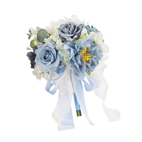 rockible Hochzeitsstrauß, Brautstrauß, Künstliche Rosen, Braut Hält Blumen, Künstliche Blumen für Abschlussfeier, Jahrestag, Blau Weiss rockible Hochzeitsstrauß, Brautstrauß, Künstliche Rosen, Braut Hält Blumen, Künstliche Blumen für Abschlussfeier, Jahrestag, Blau Weiss von rockible
