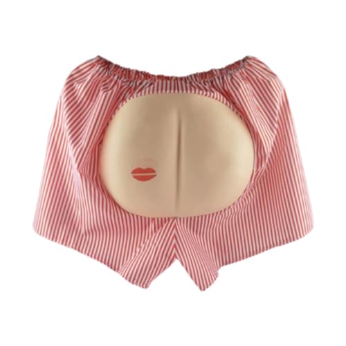 rockible Lustige Trick-Shorts für Herren, Halloween Shorts, Lustige Shorts mit falschem Hintern für Herren, Mens Funny Fake Butt Shorts, Anthrazit Lustige Trick-Shorts mit offenem Hintern von rockible
