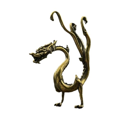 rockible Messing Drachen Ornament Kunstwerk Bronze Figur Tier Statue für Büro Bücherregal von rockible