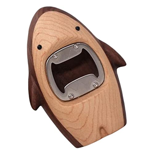 rockible Origineller Holzflaschenöffner in Hai-Design für gesellige Runden, Schwarz von rockible