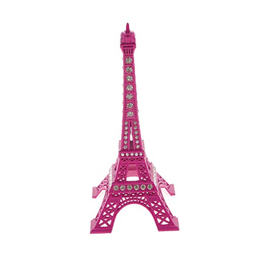 rockible Retro Legierung Multi Farbe Paris Eiffelturm Figur Statue Modell, L_Rose rot von rockible