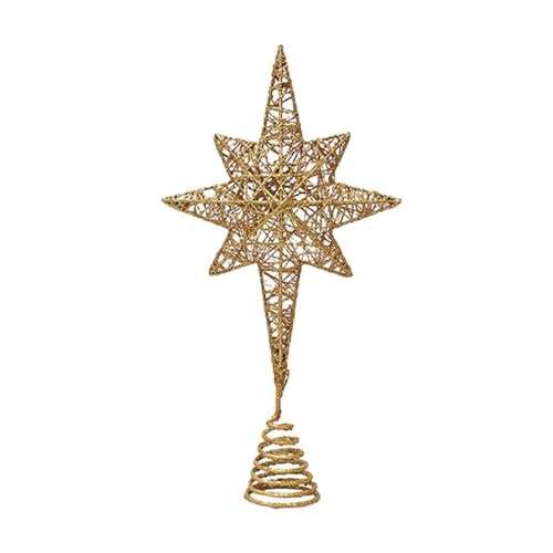 rockible Weihnachtsbaumspitze, Stern-Baumschmuck, tragbar, modisch, elegant, Weihnachtsbaumdekoration für Büro, Partyzubehör, Urlaub, Gold von rockible