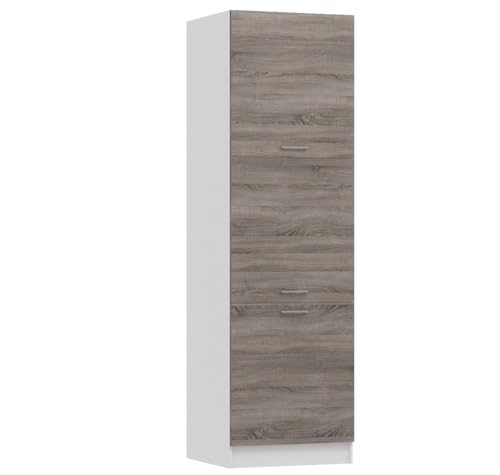 roe furniture Küchenhochschrank – Hochschrank mit 3 Türen & Einlegeböden – Küchenschrank 60×202×44 cm – Vorratsschrank aus Holzwerkstoff, melaminbeschichtet von roe furniture
