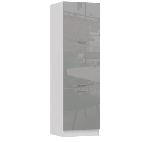 roe furniture Küchenhochschrank – Hochschrank mit 3 Türen & Einlegeböden – Küchenschrank 60×202×44 cm – Vorratsschrank aus Holzwerkstoff, melaminbeschichtet von roe furniture