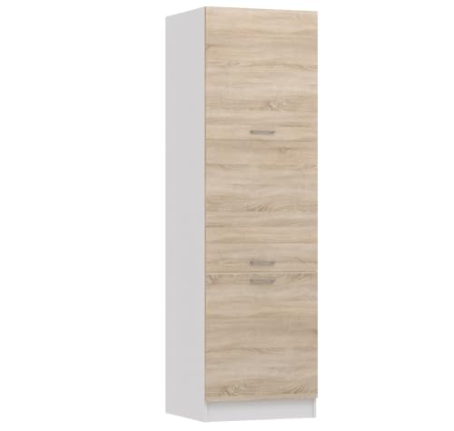 roe furniture Küchenhochschrank – Hochschrank mit 3 Türen & Einlegeböden – Küchenschrank 60×202×44 cm – Vorratsschrank aus Holzwerkstoff, melaminbeschichtet von roe furniture