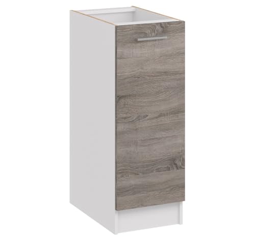 roe furniture Küchenunterschrank 30 cm Breite – Unterschrank mit 1 Tür – Küchenschrank für Aufbewahrung – 30×82×44 cm – schmaler Unterschrank aus Holzwerkstoff, melaminbeschichtet von roe furniture