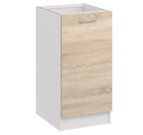 roe furniture Küchenunterschrank 45 cm Breite – Küchenschrank für Aufbewahrung – 45×82×44 cm – schmaler Unterschrank aus Holzwerkstoff, melaminbeschichtet von roe furniture