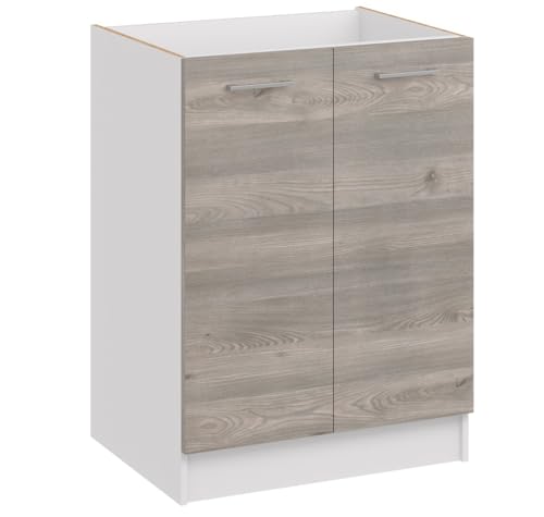 roe furniture Küchenunterschrank – Unterschrank mit 2 Türen & Einlegeboden – Küchenschrank 60×82×44 cm – Stauraumschrank aus Holzwerkstoff, melaminbeschichtet von roe furniture