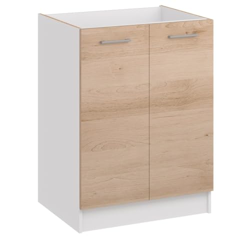 roe furniture Küchenunterschrank – Unterschrank mit 2 Türen & Einlegeboden – Küchenschrank 60×82×44 cm – Stauraumschrank aus Holzwerkstoff, melaminbeschichtet von roe furniture