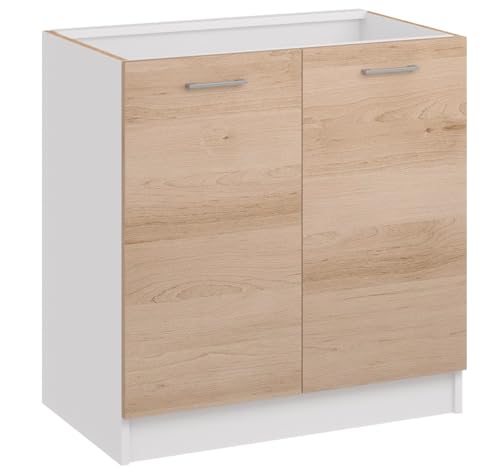roe furniture Küchenunterschrank mit 2 Türen & Einlegeboden – Küchenschrank 80×82×44 cm – Stauraumschrank aus Holzwerkstoff, melaminbeschichtet von roe furniture