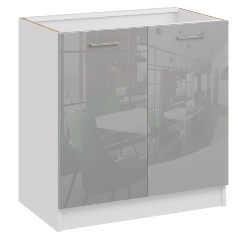 roe furniture Küchenunterschrank mit 2 Türen & Einlegeboden – Küchenschrank 80×82×44 cm – Stauraumschrank aus Holzwerkstoff, melaminbeschichtet von roe furniture