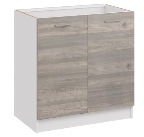 roe furniture Küchenunterschrank mit 2 Türen & Einlegeboden – Küchenschrank 80×82×44 cm – Stauraumschrank aus Holzwerkstoff, melaminbeschichtet von roe furniture