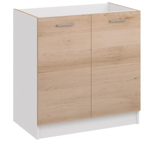 roe furniture Spülenunterschrank für Einbauspülen mit 2 Türen – Küchenschrank ohne Fachboden, 80×82×44 cm – Stauraumschrank aus Holzwerkstoff von roe furniture