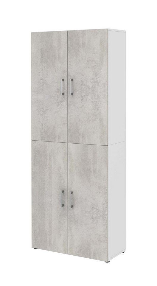 röhr Aktenschrank Aktenschrank VII - viertürig, 6 Fächer - Weiß/Beton röhr Aktenschrank Aktenschrank VII - viertürig, 6 Fächer - Weiß/Beton von röhr
