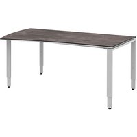 röhr Imperia höhenverstellbarer Schreibtisch quarzit Trapezform, 4-Fuß-Gestell silber 180,0 x 80,0/100,0 cm röhr Imperia höhenverstellbarer Schreibtisch quarzit Trapezform, 4-Fuß-Gestell silber 180,0 x 80,0/100,0 cm von röhr