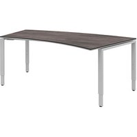 röhr Imperia höhenverstellbarer Schreibtisch quarzit Trapezform, 4-Fuß-Gestell silber 200,0 x 80,0/100,0 cm röhr Imperia höhenverstellbarer Schreibtisch quarzit Trapezform, 4-Fuß-Gestell silber 200,0 x 80,0/100,0 cm von röhr