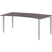 röhr Imperia höhenverstellbarer Schreibtisch quarzit Trapezform, 4-Fuß-Gestell silber 200,0 x 80,0/100,0 cm röhr Imperia höhenverstellbarer Schreibtisch quarzit Trapezform, 4-Fuß-Gestell silber 200,0 x 80,0/100,0 cm von röhr