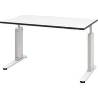 röhr Imperia höhenverstellbarer Schreibtisch weiß rechteckig, C-Fuß-Gestell weiß 120,0 x 80,0 cm von röhr