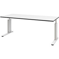 röhr Imperia höhenverstellbarer Schreibtisch weiß rechteckig, C-Fuß-Gestell weiß 180,0 x 80,0 cm von röhr